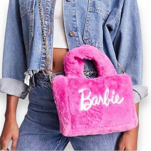 Barbie & Skinnydip London Collaboration Pink Furry Crossbody RARE Purse Bag